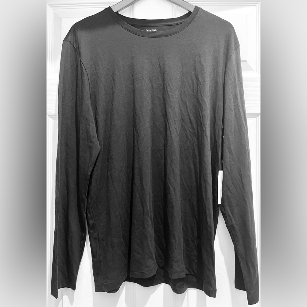 Vince Men's Black Long Sleeve Tee~Sz L~NWT